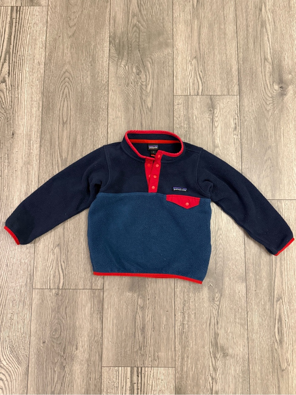 Patagonia Synchilla Snap Tee Fleece Blue & Red Kids Size: 4T Pullover Jacket
